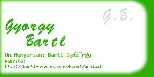 gyorgy bartl business card